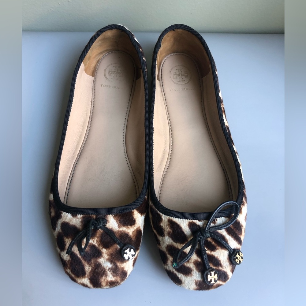 Tory Burch Ponyhair Animal Print Ballet Flats Size: US 7